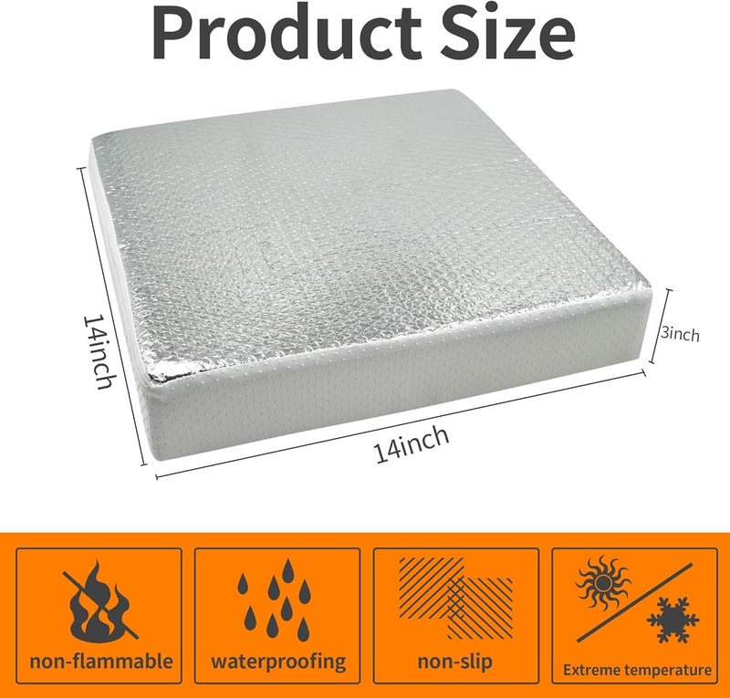 runfider 2PCS 14"x14"x3" Universal RV Vent Insulator, RV Skylight Cover with Reflective Surface, Skylight Shade Energy Savings Sunroof Fits for 14 Inch X 14 Inch RV/for Camper Vents - Image 3